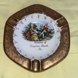 Sabin 22K Gold Ashtray - Vintage 4 1/2" dia